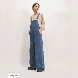 Everlane Wide Leg Slouch Bell 90s Overalls Big Pocket